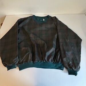 Dunbrooke Forest Green Plaid V-neck Windbreaker